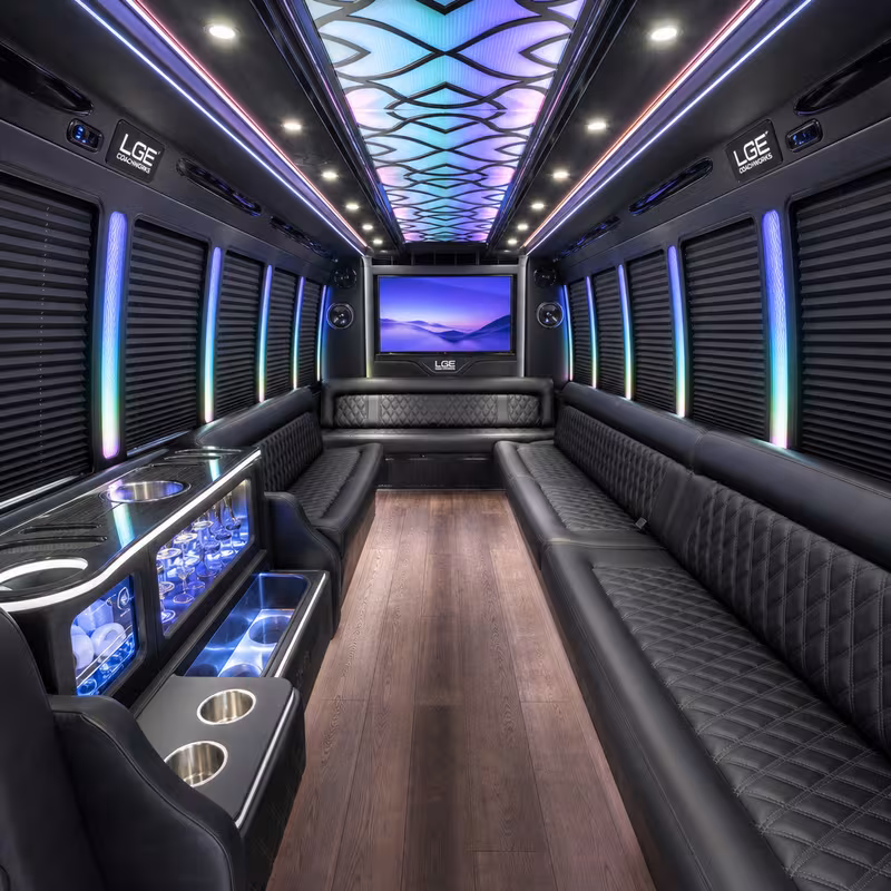 15 Passenger Party Bus Inside