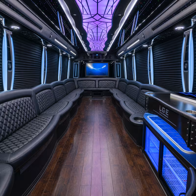 25 Passenger Party Bus Inside