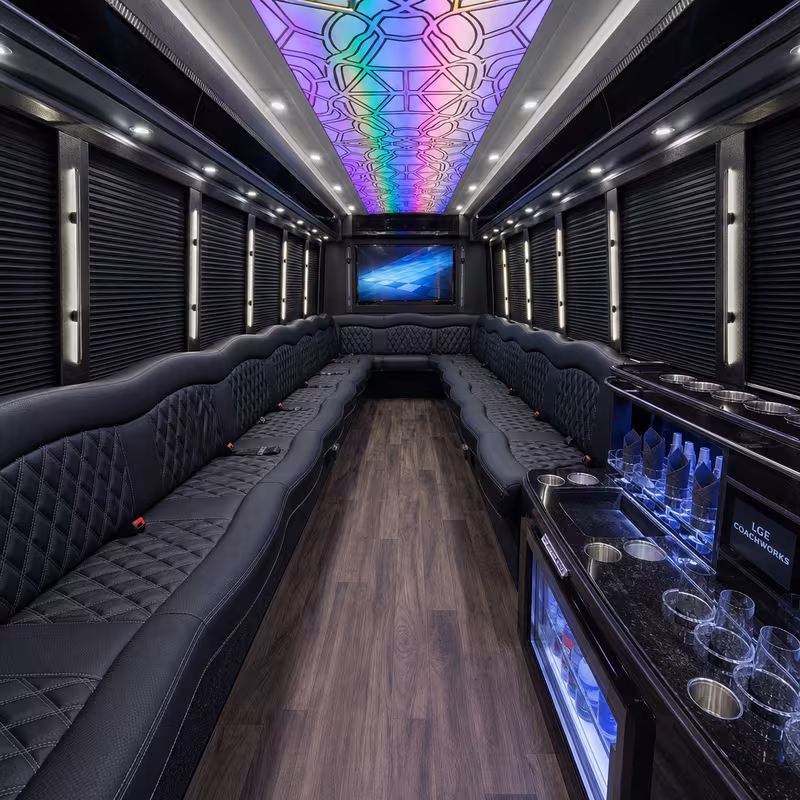28 Passenger Party Bus Inside
