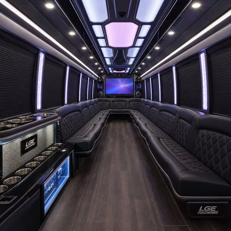 30 Passenger Party Bus Interior