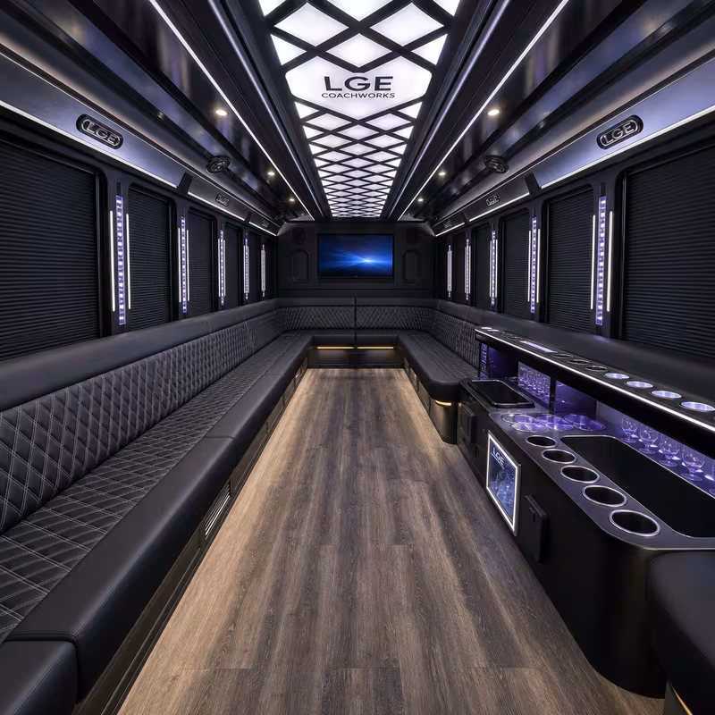 40 Passenger Party Bus Inside