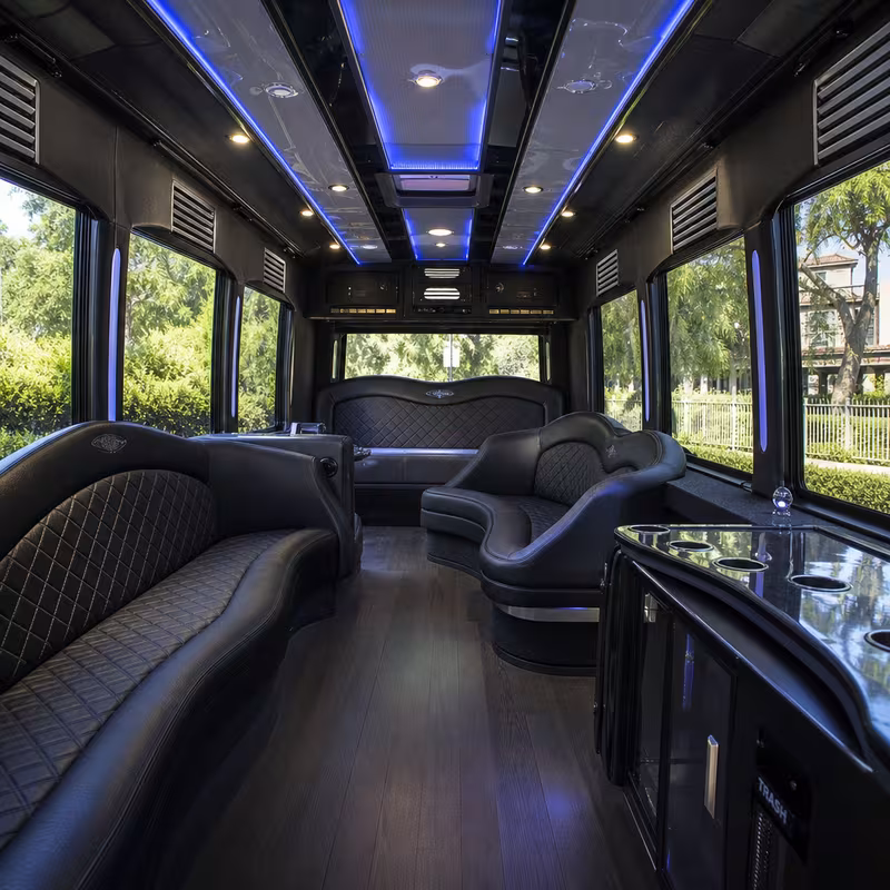 Passenger watching the Gilbert scenery during a regional party bus road trip