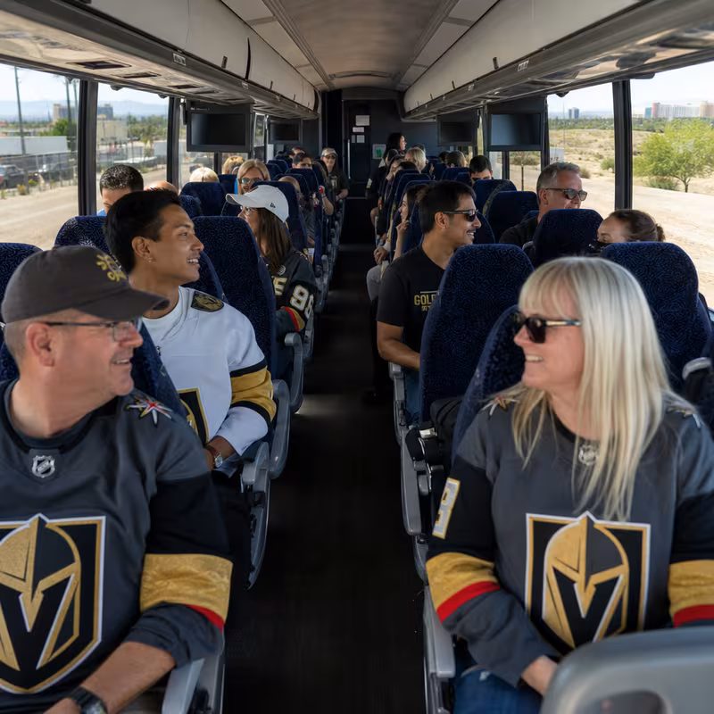 Passenger seating aboard a Gilbert party bus rental