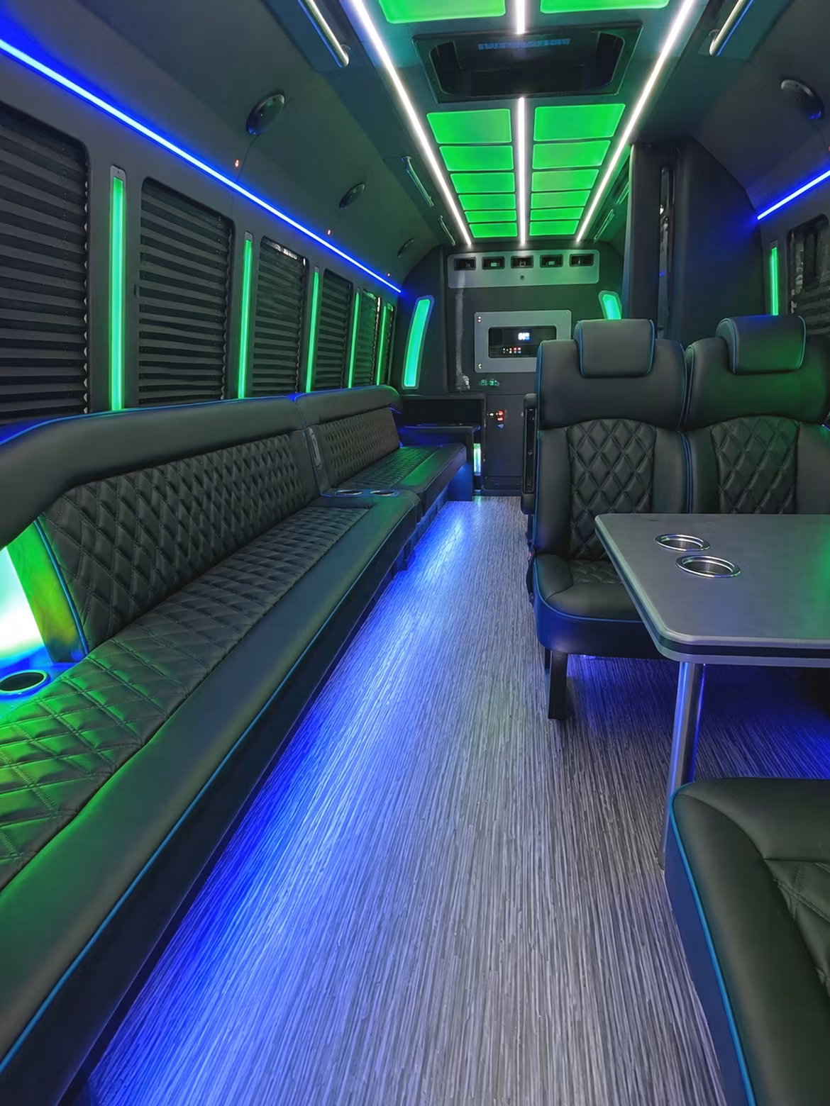 Gilbert Private Event Transportation party bus interior