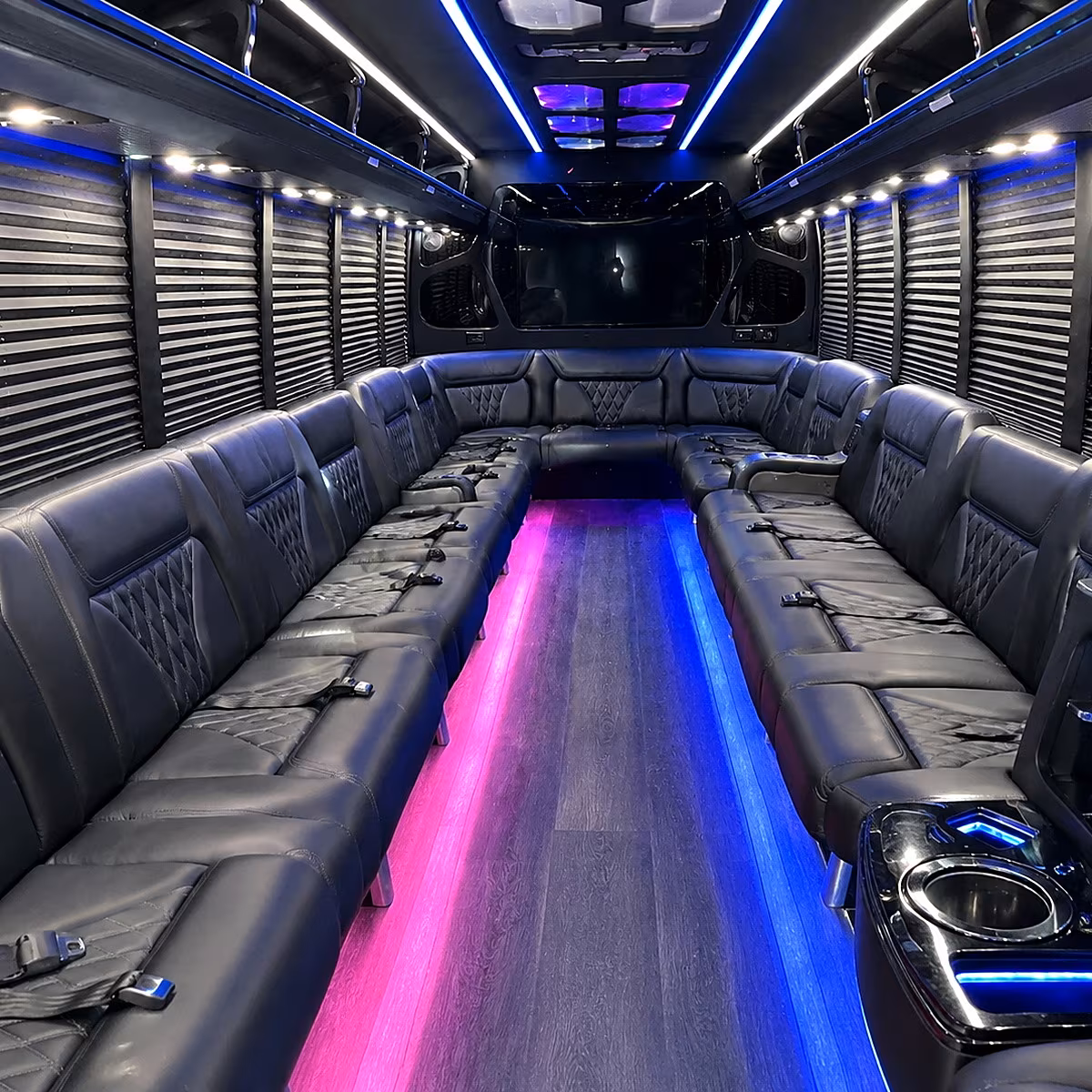 Gilbert Private Event Transportation party bus interior