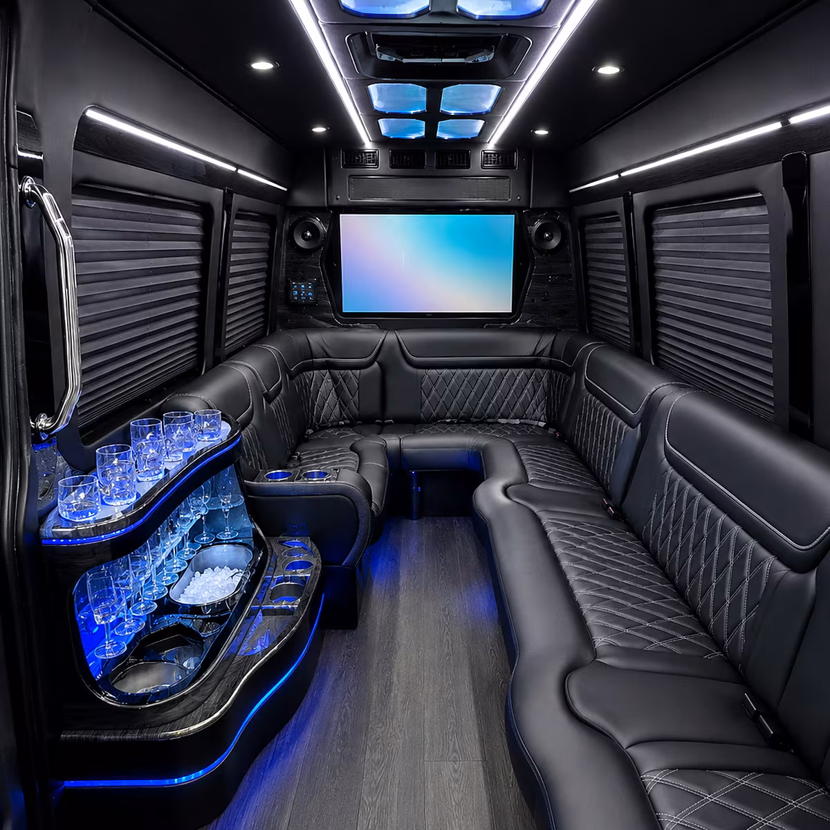 Gilbert Prom & Homecoming Transportation party bus interior