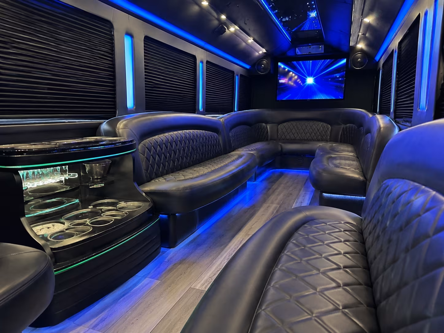 Gilbert Sporting Event Transportation party bus interior