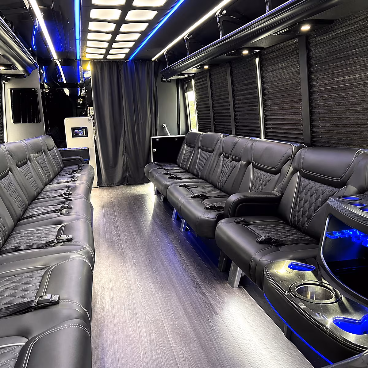 Gilbert Wedding Transportation party bus interior