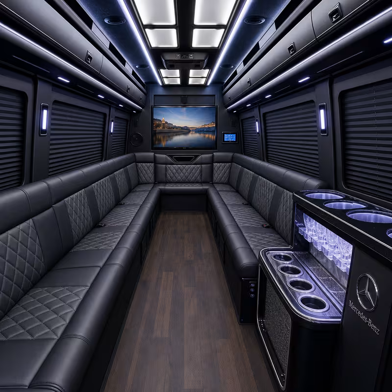 14 Passenger Sprinter Limo Inside